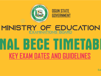 ogun state bece, ogun state junior waec exam timetable