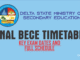 DELTA STATE BECE (JUNIOR WAEC) EXAM TIMETABLE 2025